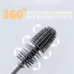 QEEGO silicone bristle head flexes to clean without scratching