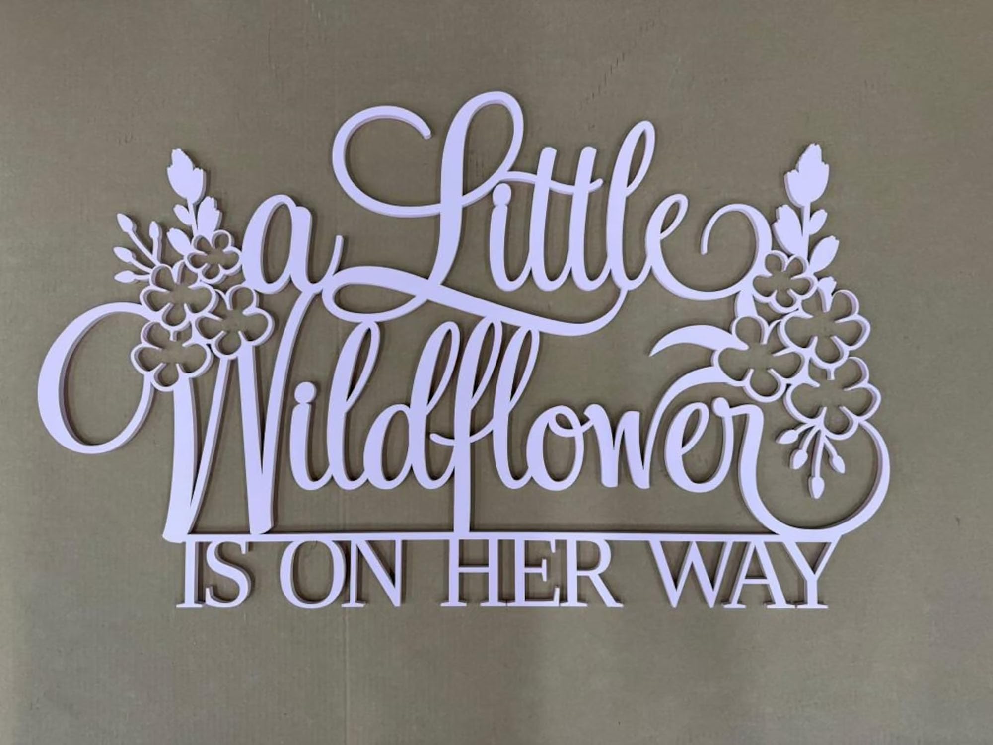 QENWWENG A Little Wildflower sign wedding art features poetic script for romantic décor