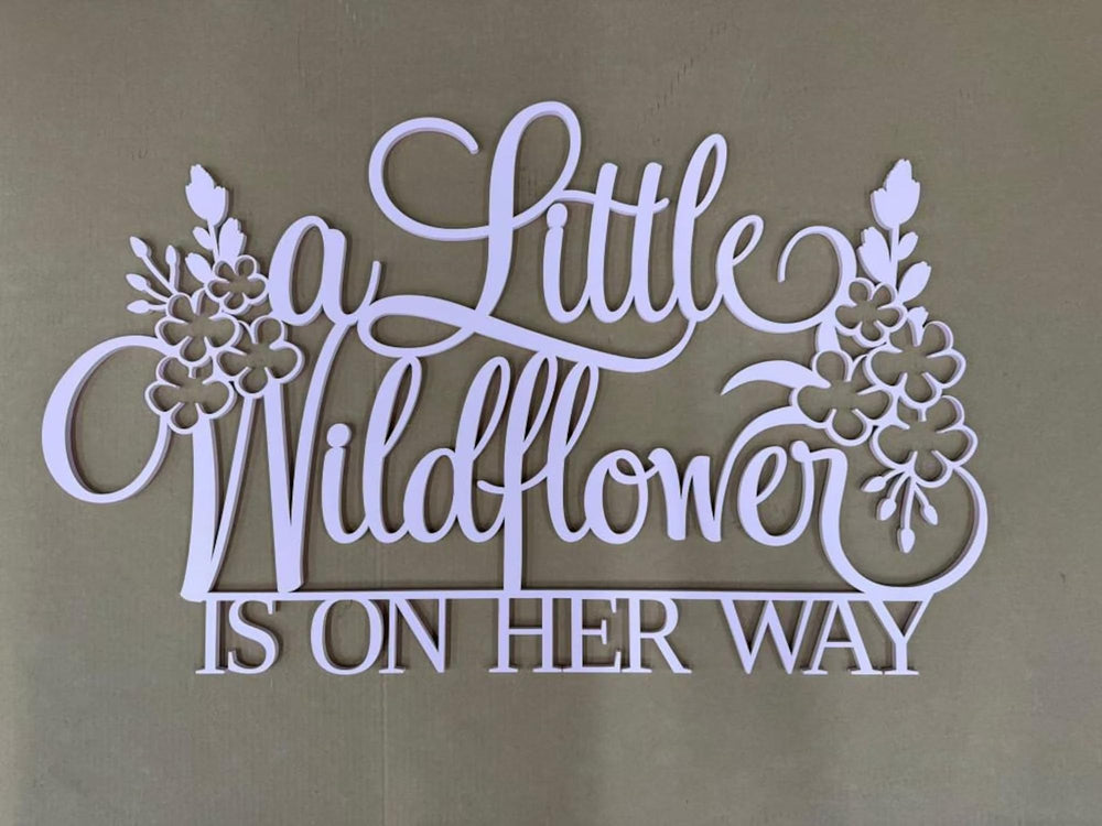 QENWWENG A Little Wildflower sign wedding art features poetic script for romantic décor