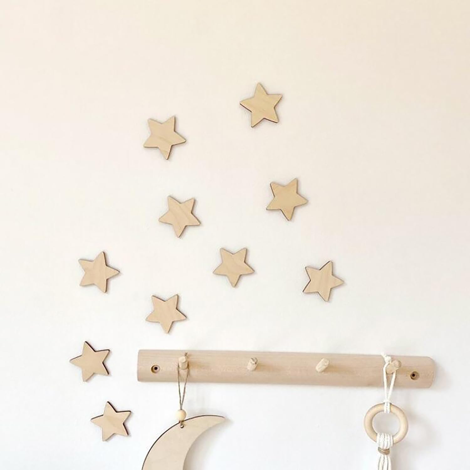 QENWWENG boho nursery star wall decor cluster creates a calming ceiling focal point for nurseries