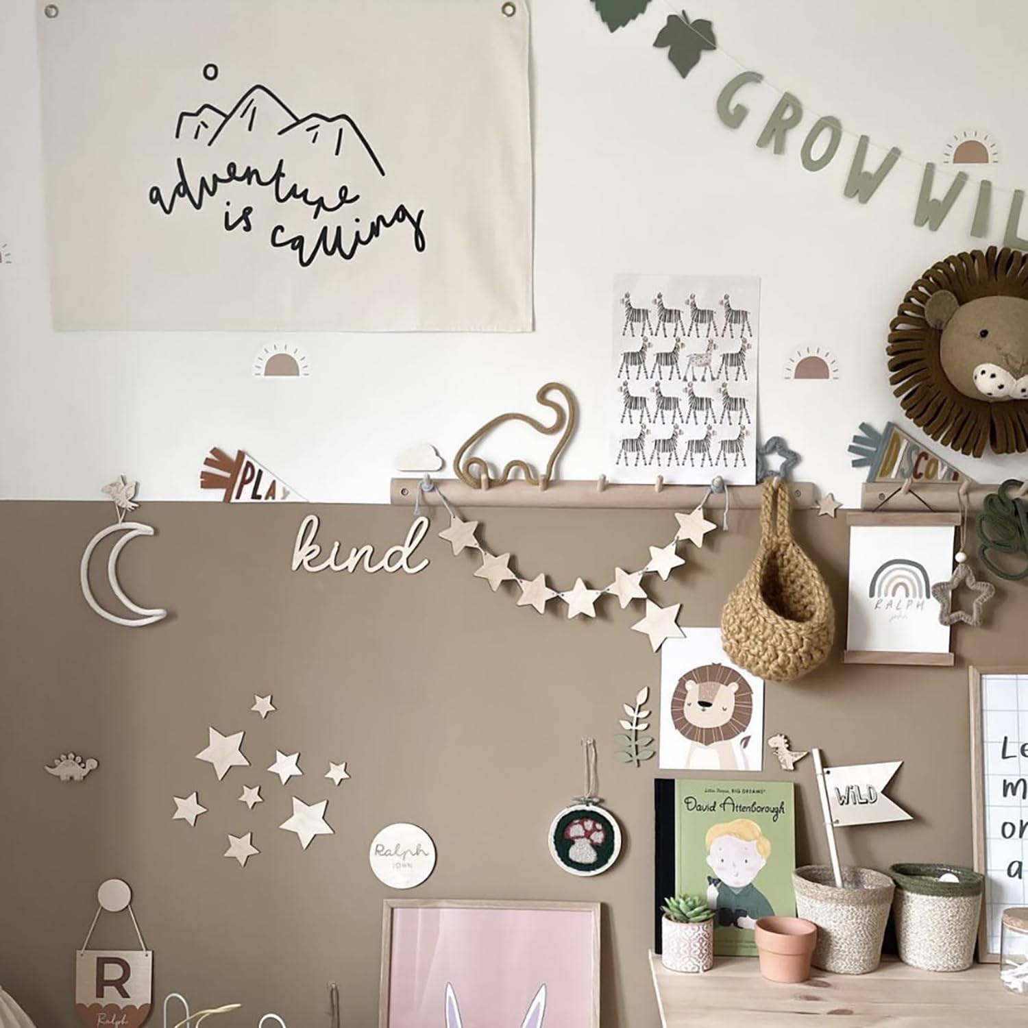 QENWWENG boho star decor fosters a soothing nursery ambiance for kids