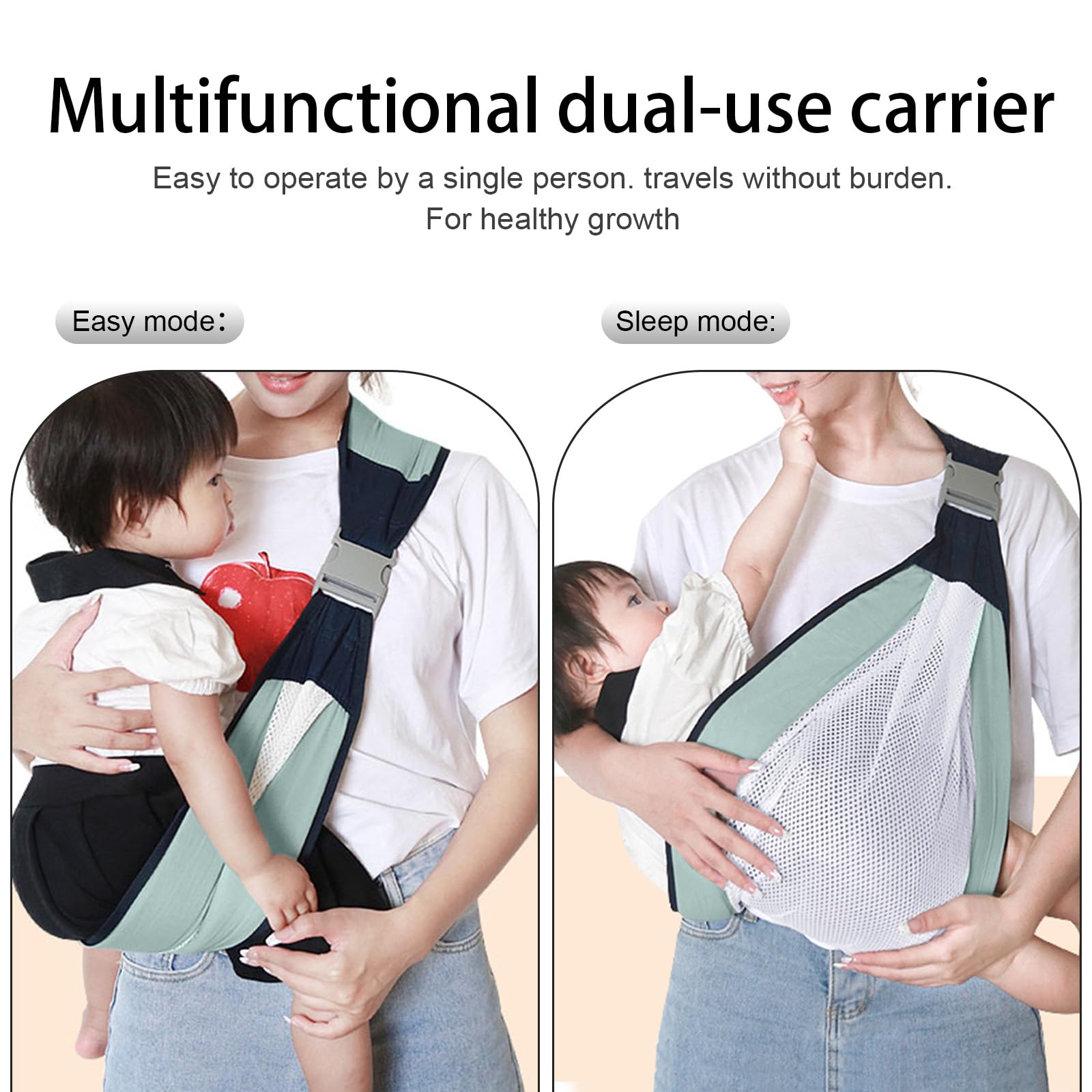 QETRABONE adjustable sling spans 125-155 cm for growing families.