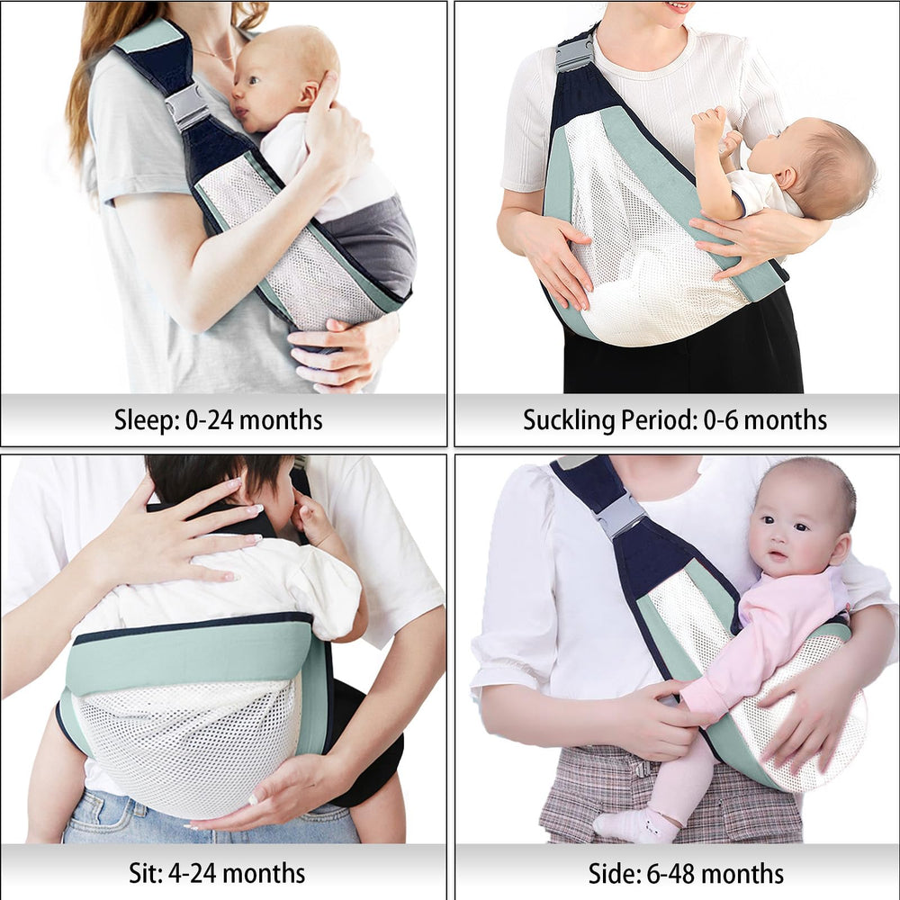 QETRABONE sling folds compactly and doubles as a breastfeeding cover.