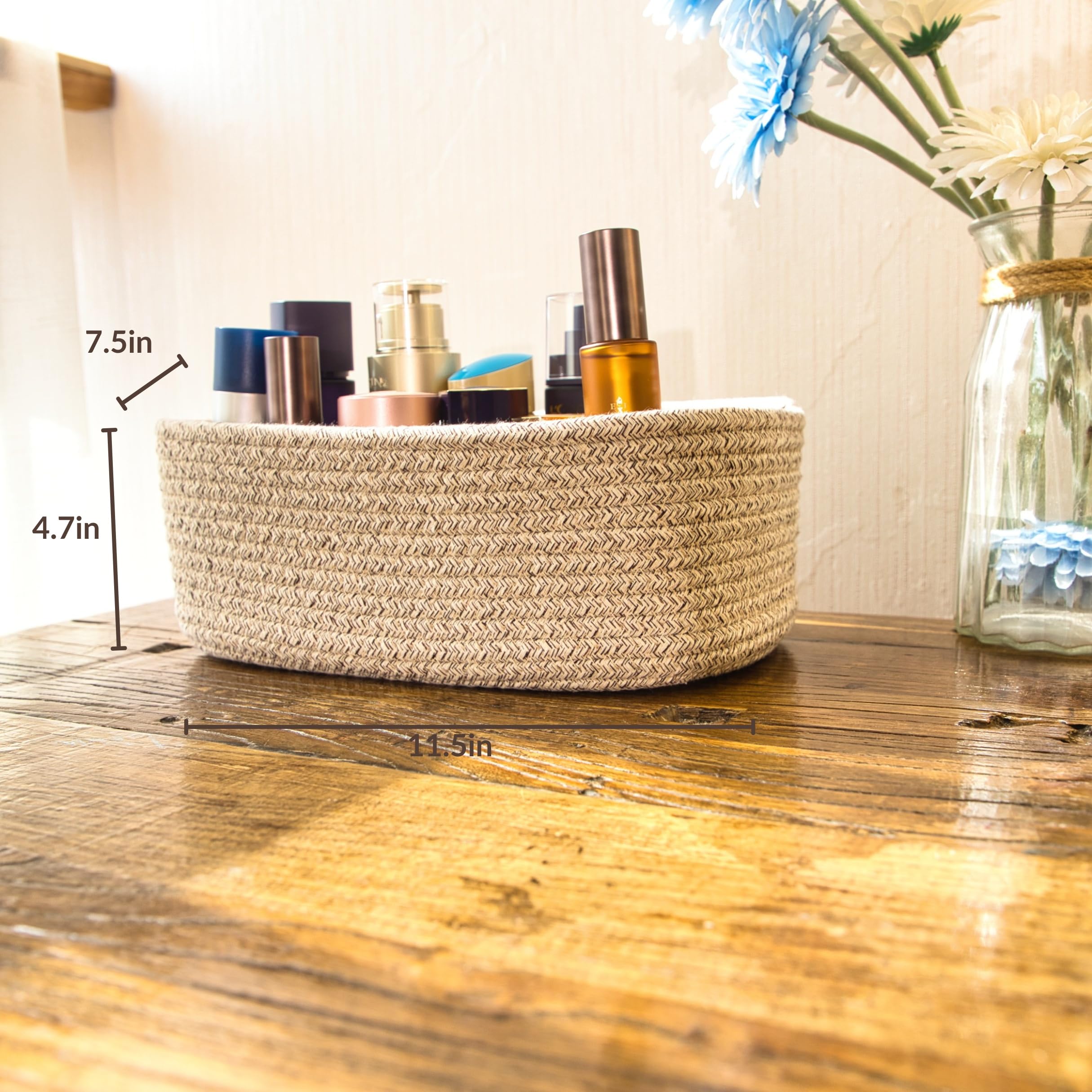 QFLQFL nursery cotton rope basket designed for soft, safe baby clothes and diapers.