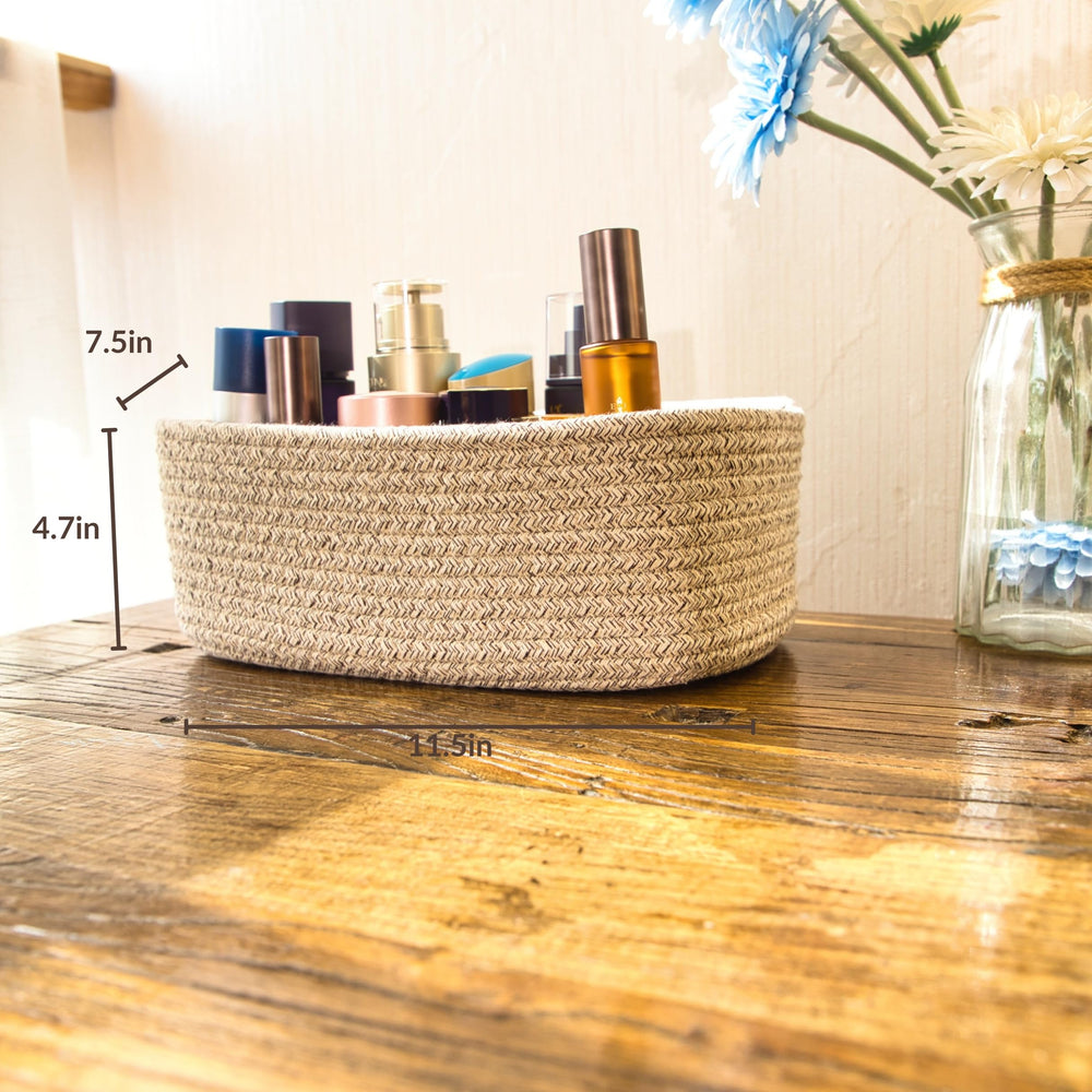 QFLQFL nursery cotton rope basket designed for soft, safe baby clothes and diapers.