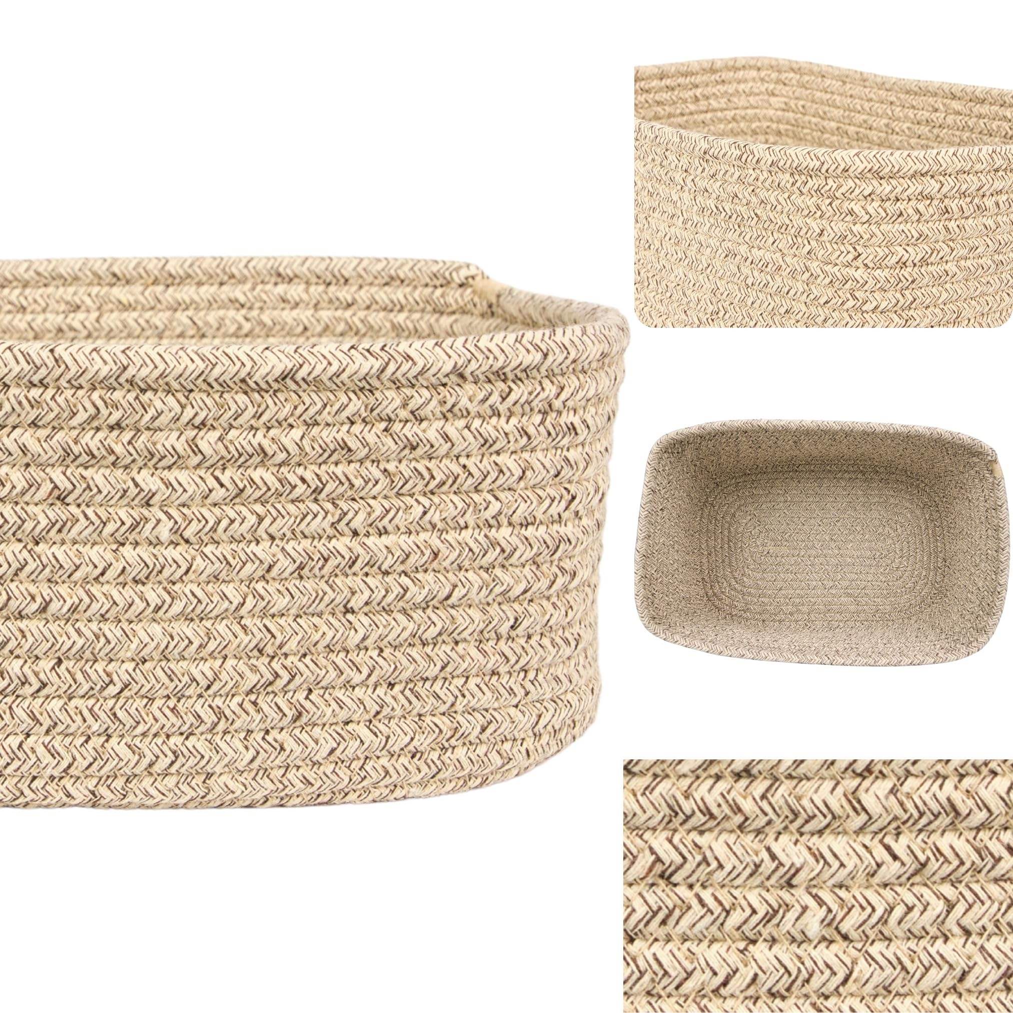QFLQFL small woven basket on shelf keeps books and toiletries neatly organized.