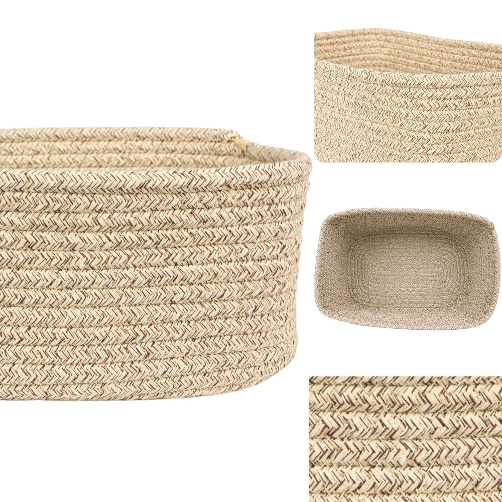 QFLQFL small woven basket on shelf keeps books and toiletries neatly organized.