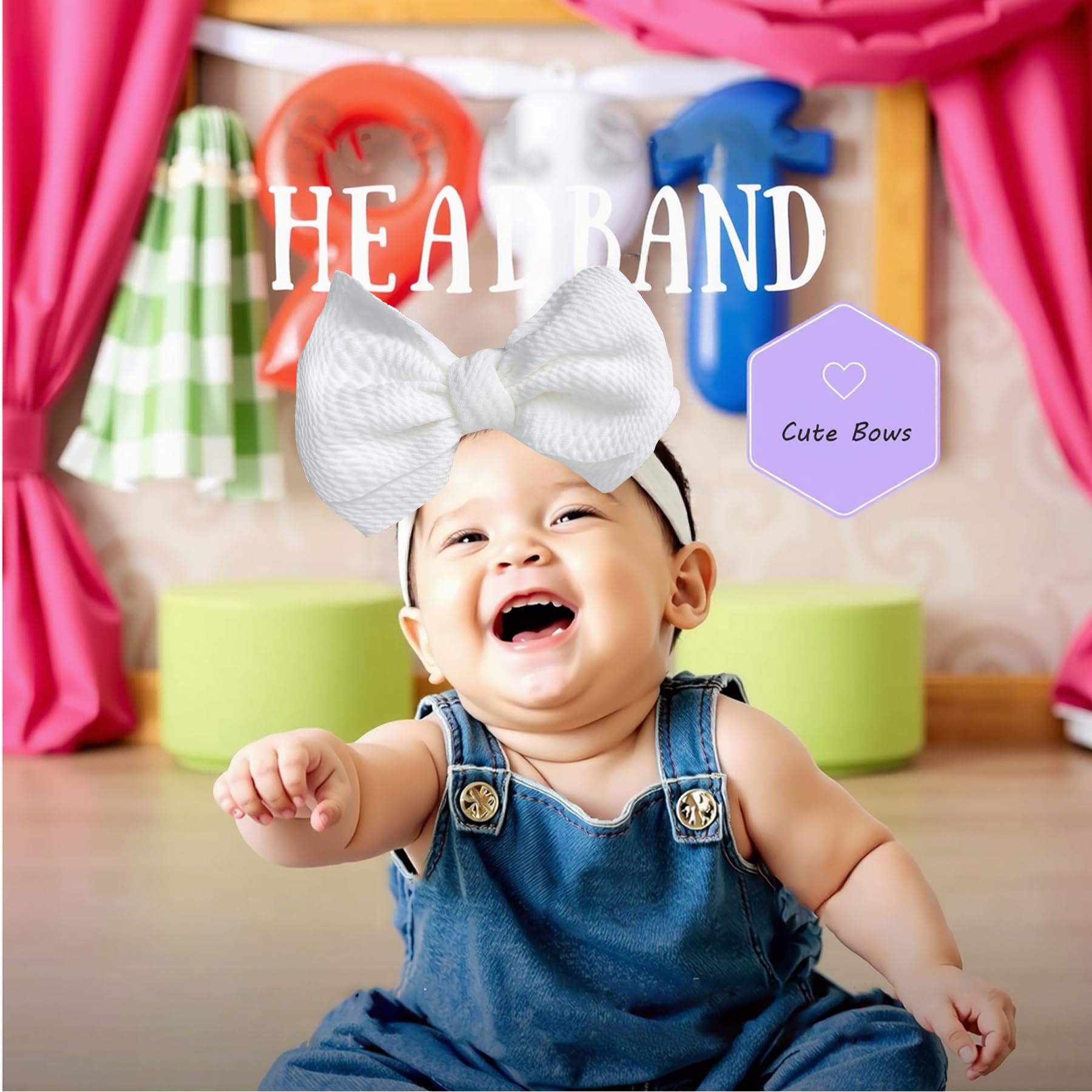 QFV baby bows bright colors brighten everyday dress-up moments.