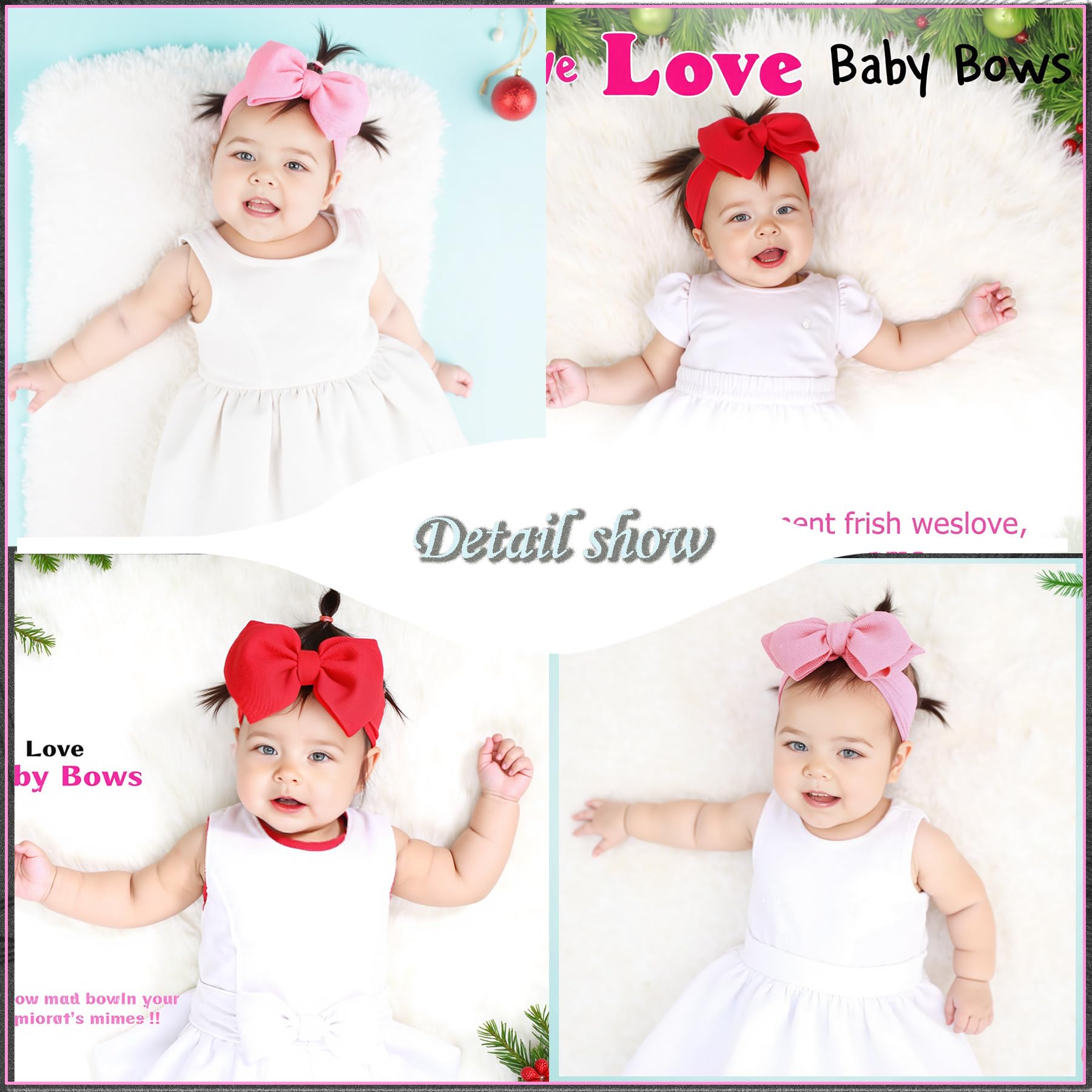 QFV Bow on infant supports photography sessions and daily wear.