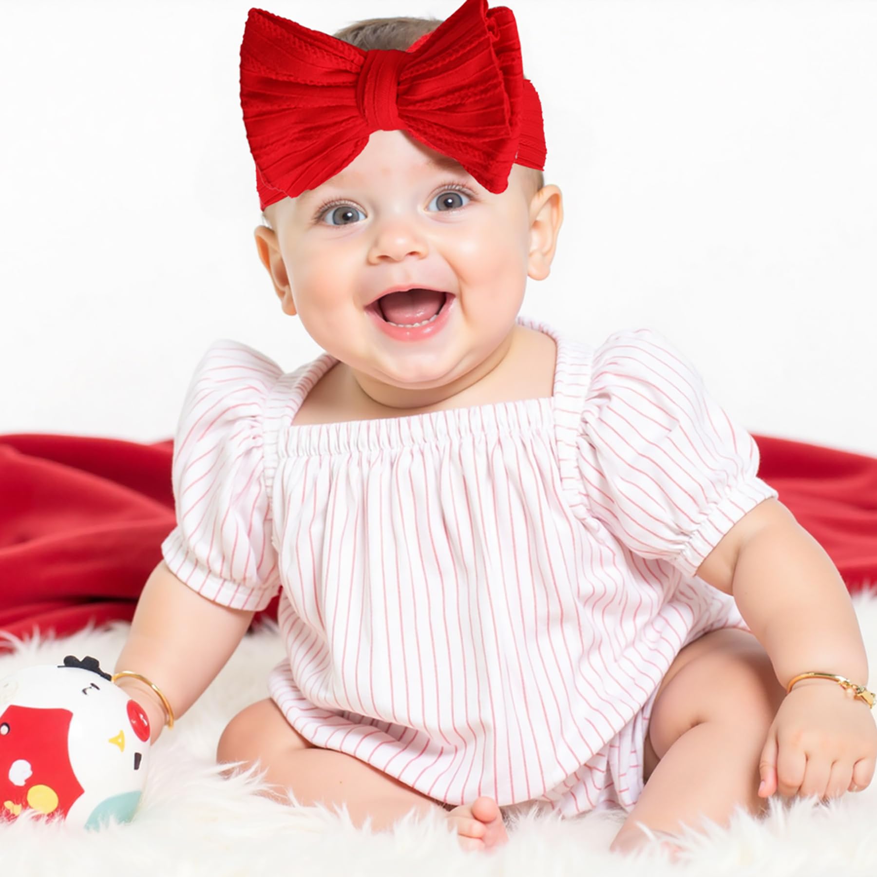 QFV baby girl bows breathable comfort suitable for all day wear.