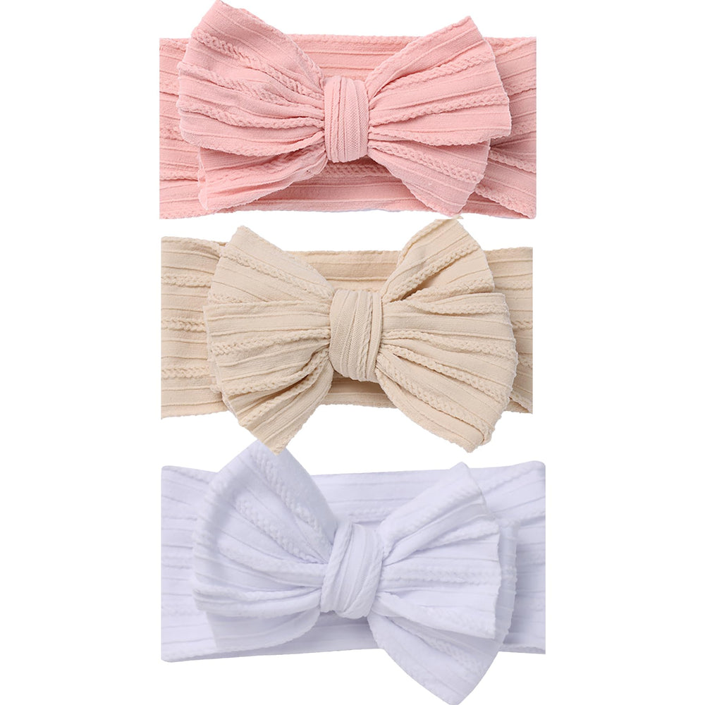 QFV baby girl bows headband closeup shows ultra-soft comfort for photos