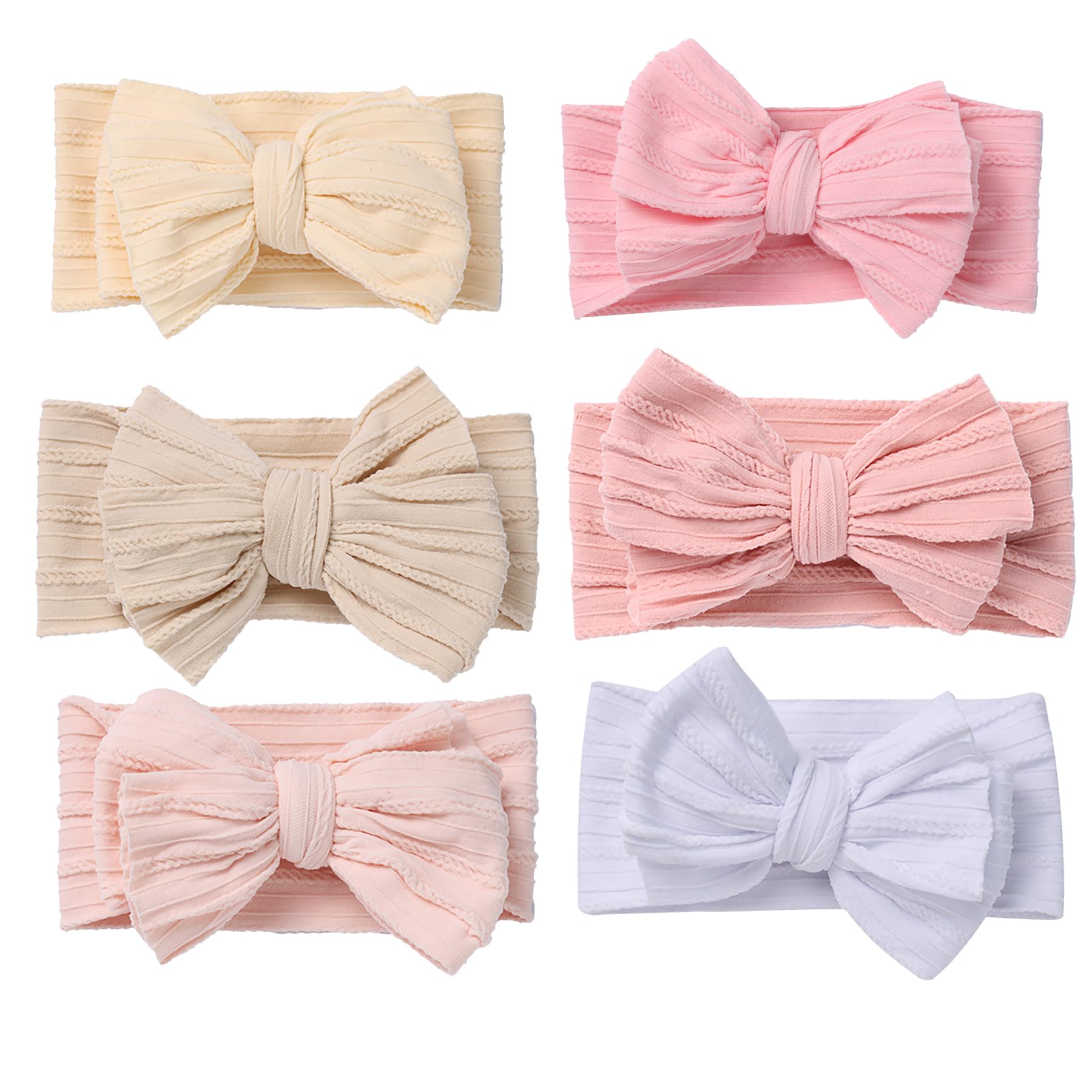 QFV baby girl bows headband soft material for gentle wear and photos.