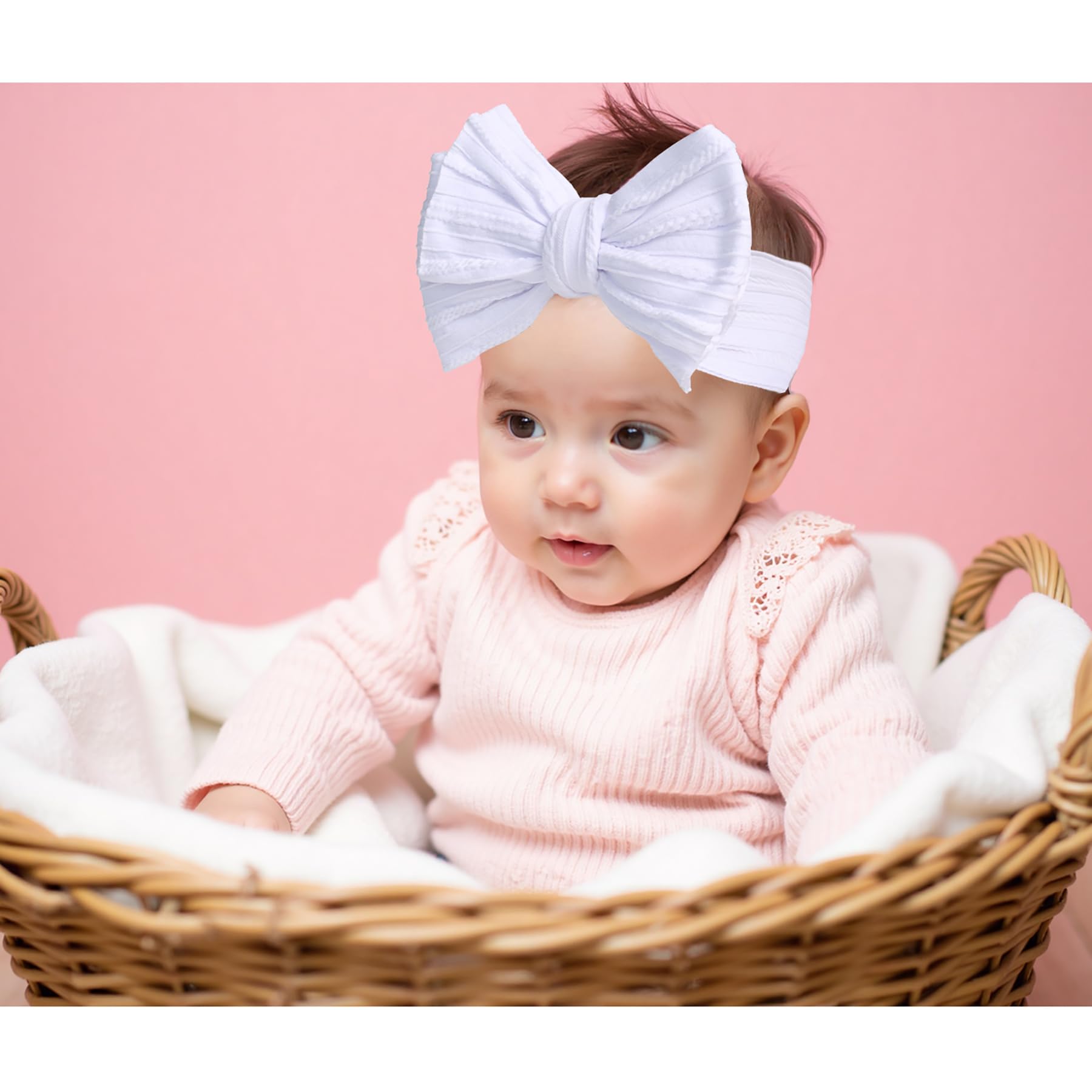 QFV Baby Girl Bows stretchy headband demonstrates adjustable comfort