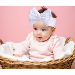QFV Baby Girl Bows stretchy headband demonstrates adjustable comfort