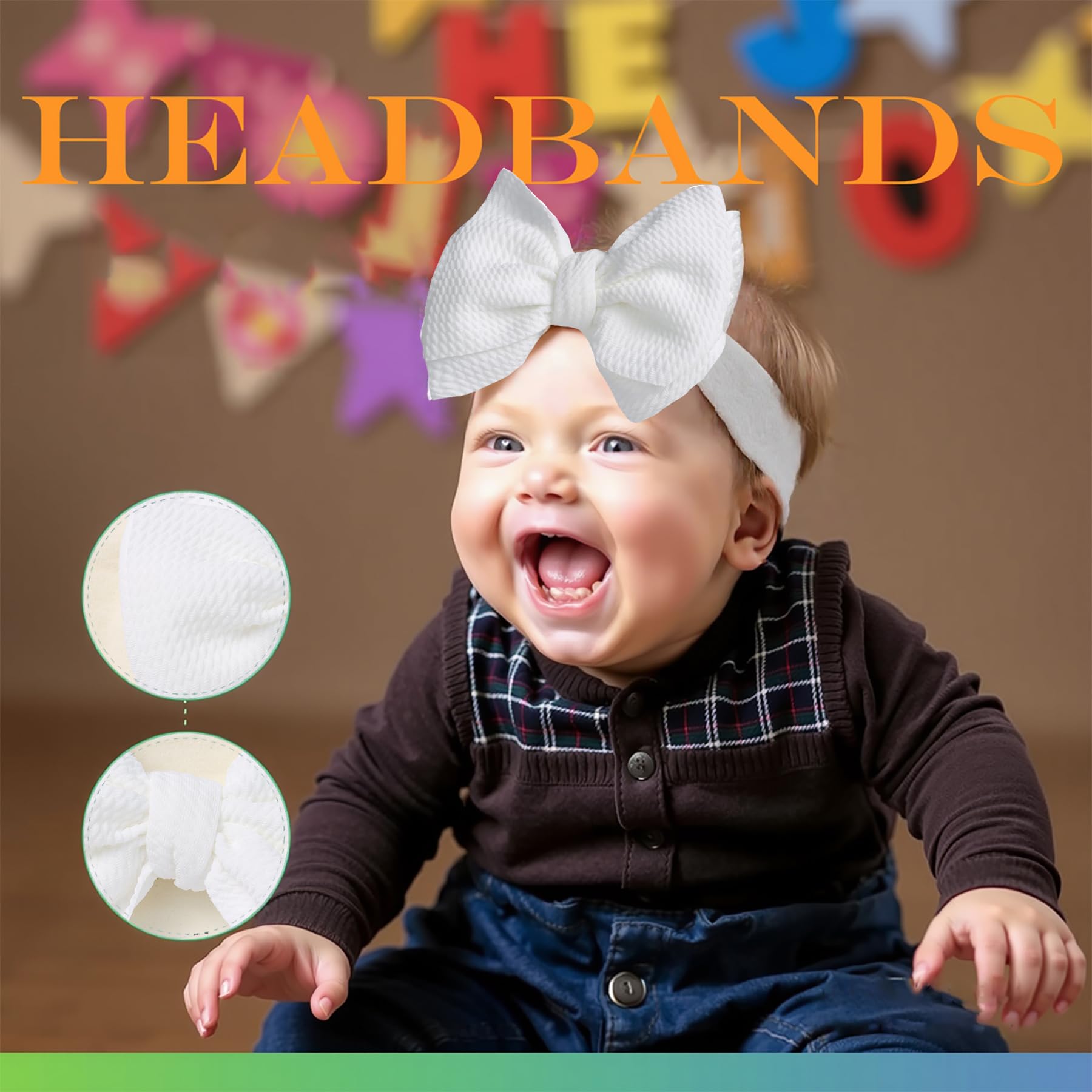 QFV festive colors bows brighten any baby outfit or milestone shoot.