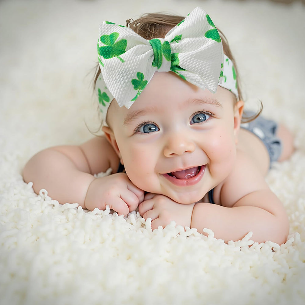 QFV green baby headband soft materials on delicate skin