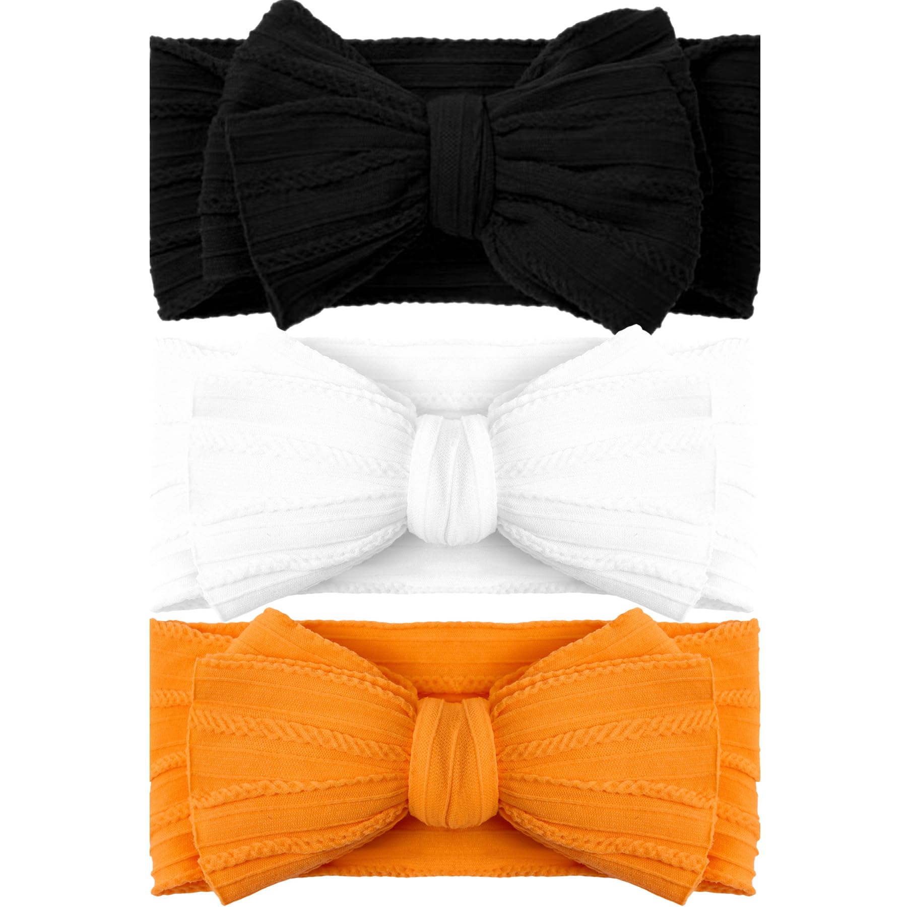 QFV Halloween baby bows headband close-up with soft fabric and cute color mix