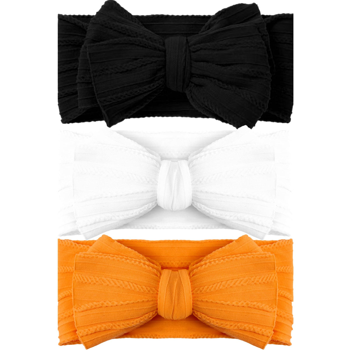 QFV Halloween baby bows headband close-up with soft fabric and cute color mix