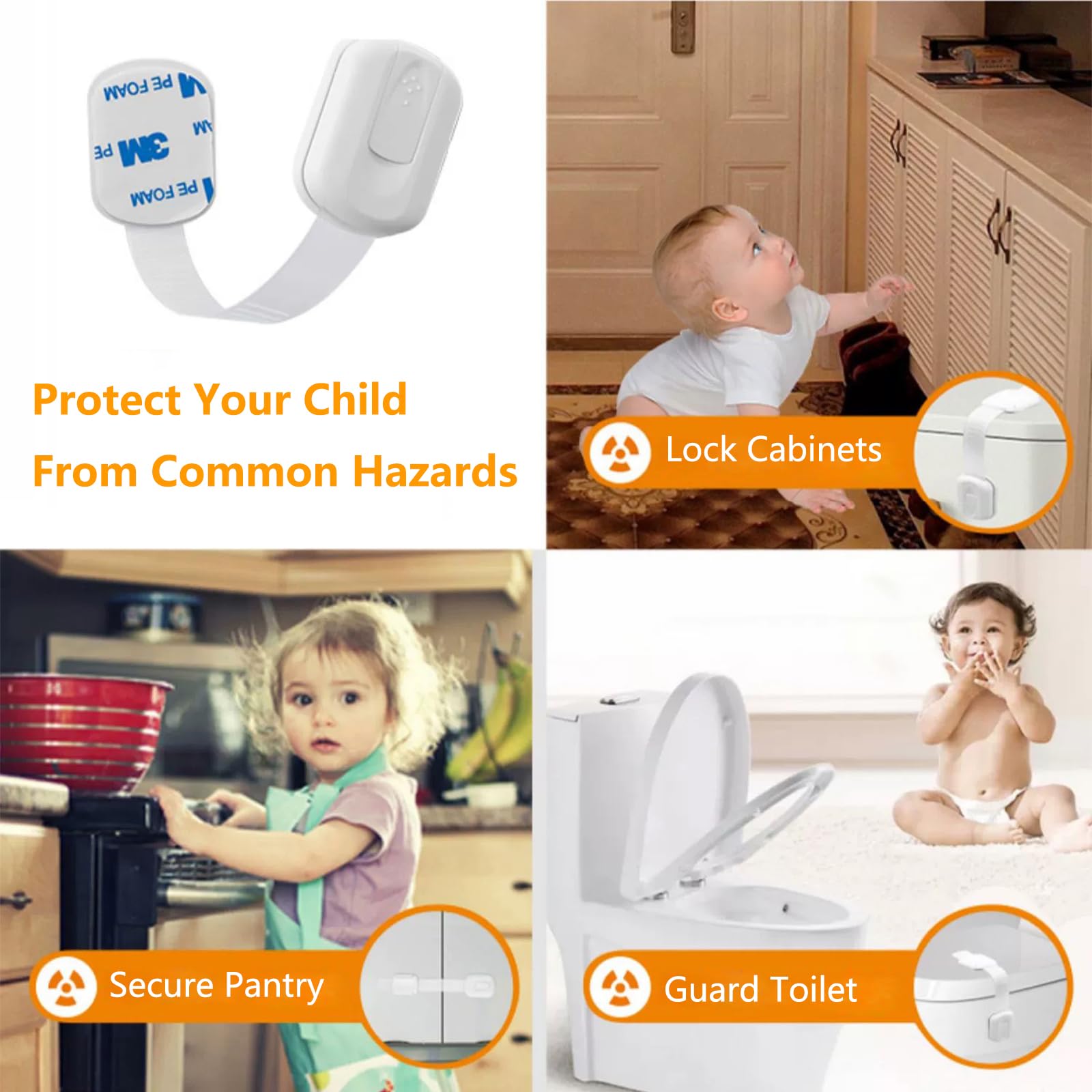 Qgond locks secure fridge and oven cabinets for safe appliance access.