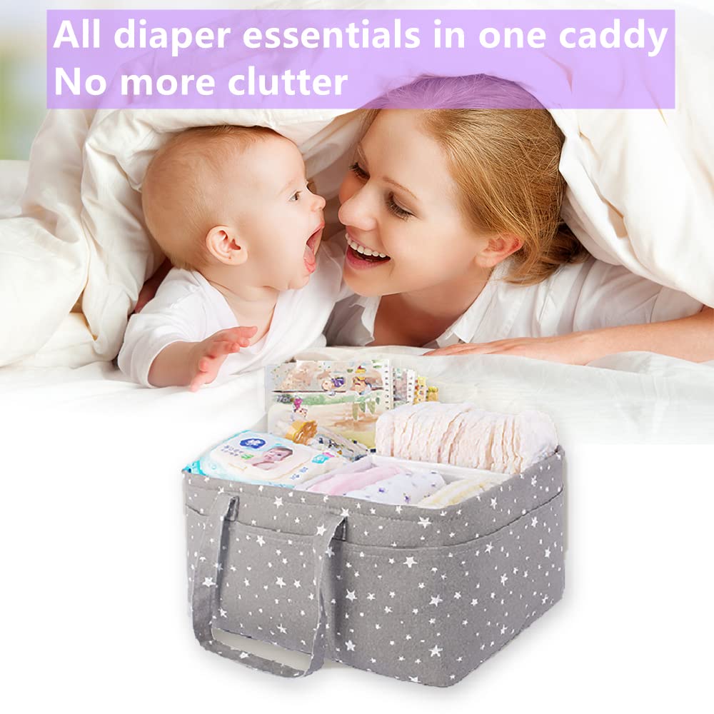 QiANBiRD diaper caddy with handles for easy changing table access