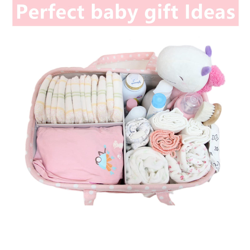 QiANBiRD gray-dot pattern caddy adds stylish storage on changing tables