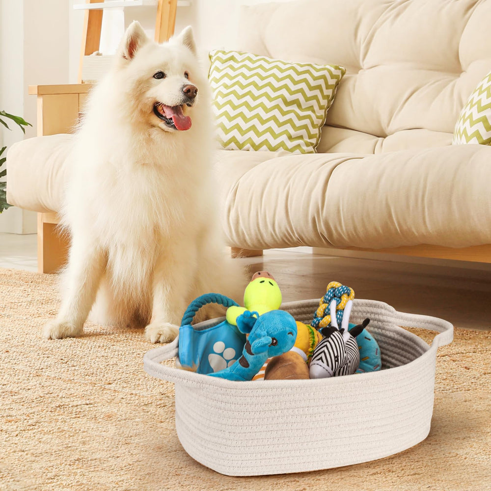 QiANBiRD small rope basket folds flat for easy stowaway storage.