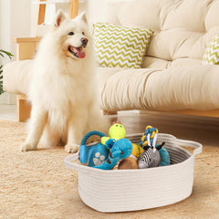 QiANBiRD small rope basket folds flat for easy stowaway storage.