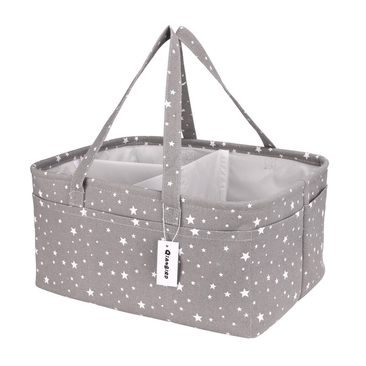 QiANBiRD diaper caddy extra large with handle offers easy organizing on changing tables.