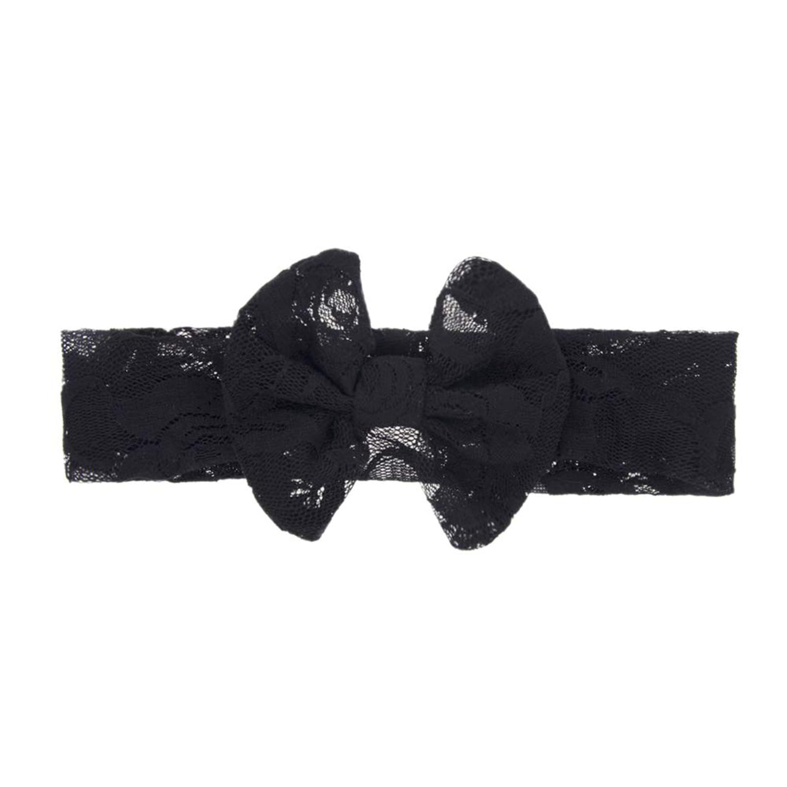 Qiansail baby lace bow headband in black, ideal for daily wear and photo shoots.