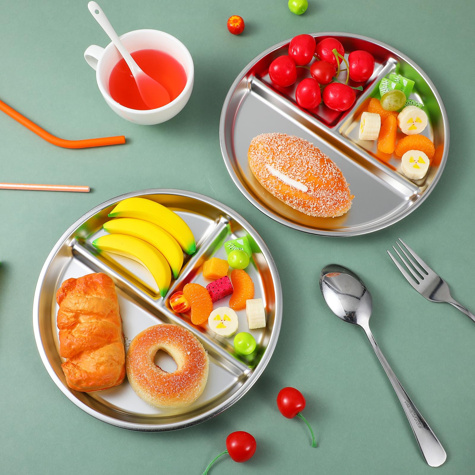 Qianyu 9-inch diet-control dinner tray highlights portion sizes during everyday dining.