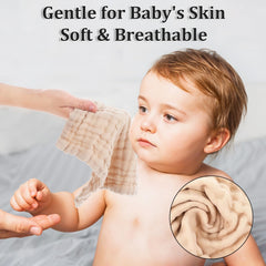 Qianyu cotton burp cloth multi-color demonstrating quick absorption after feeds.