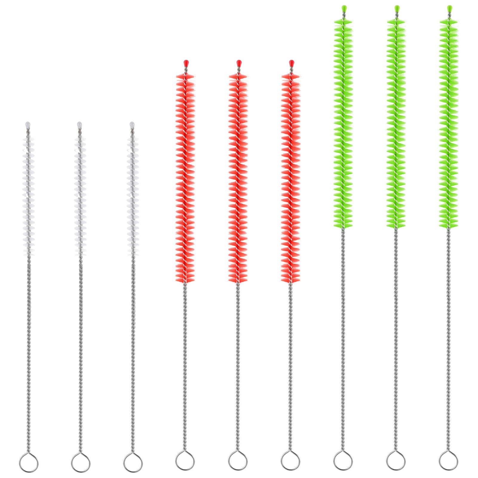 Qianyu green straw-cleaner-brush 12in for easy cleaning of long metal straws.
