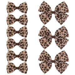 Qianyu leopard hair bow clip large cheetah print; everyday wear