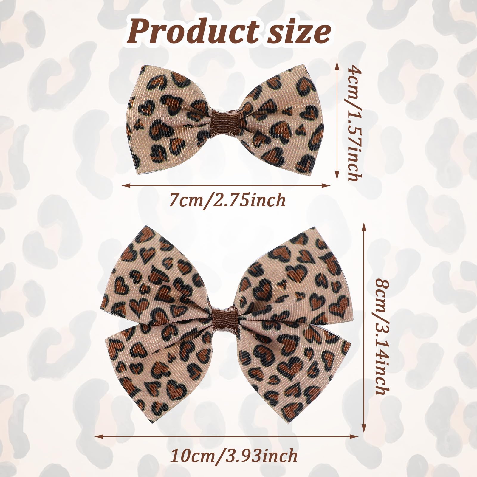 Qianyu leopard hair bow clip small cheetah print; gentle grip for soft hairstyles