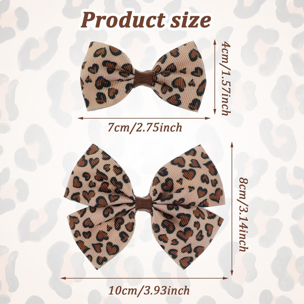 Qianyu leopard hair bow clip small cheetah print; gentle grip for soft hairstyles