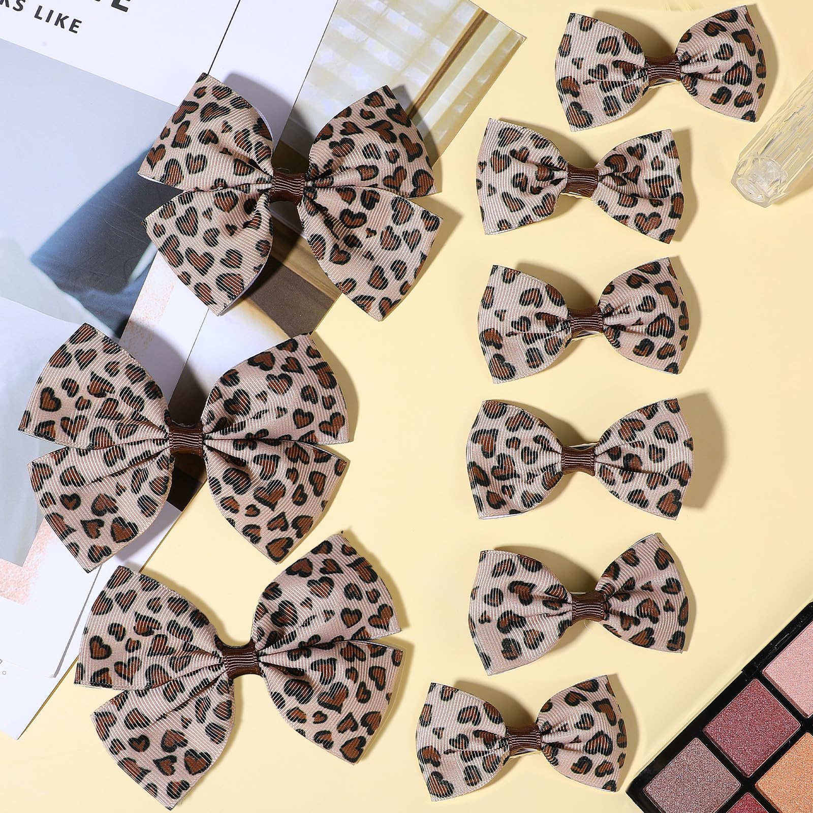 Qianyu leopard hair bow clip gift-pack; ready-for-gifting packaging for birthdays or holidays