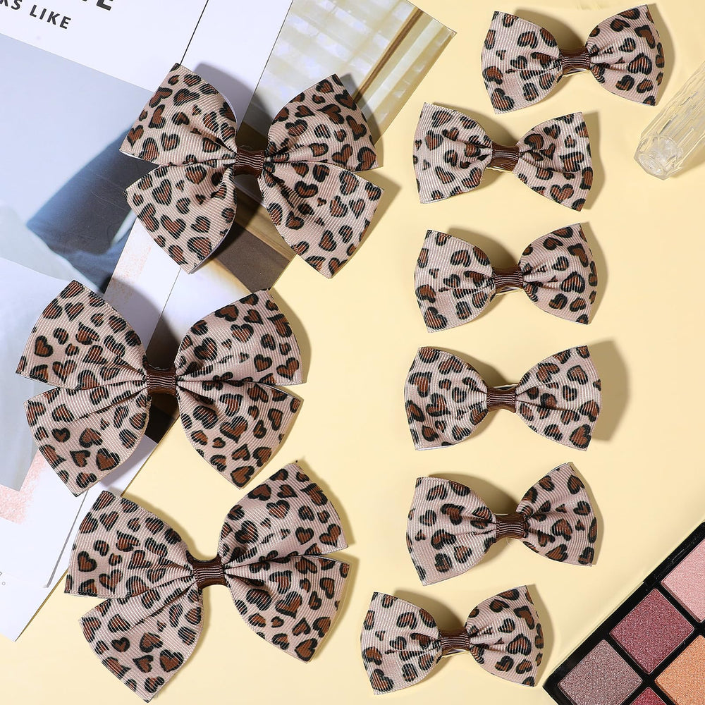 Qianyu leopard hair bow clip gift-pack; ready-for-gifting packaging for birthdays or holidays
