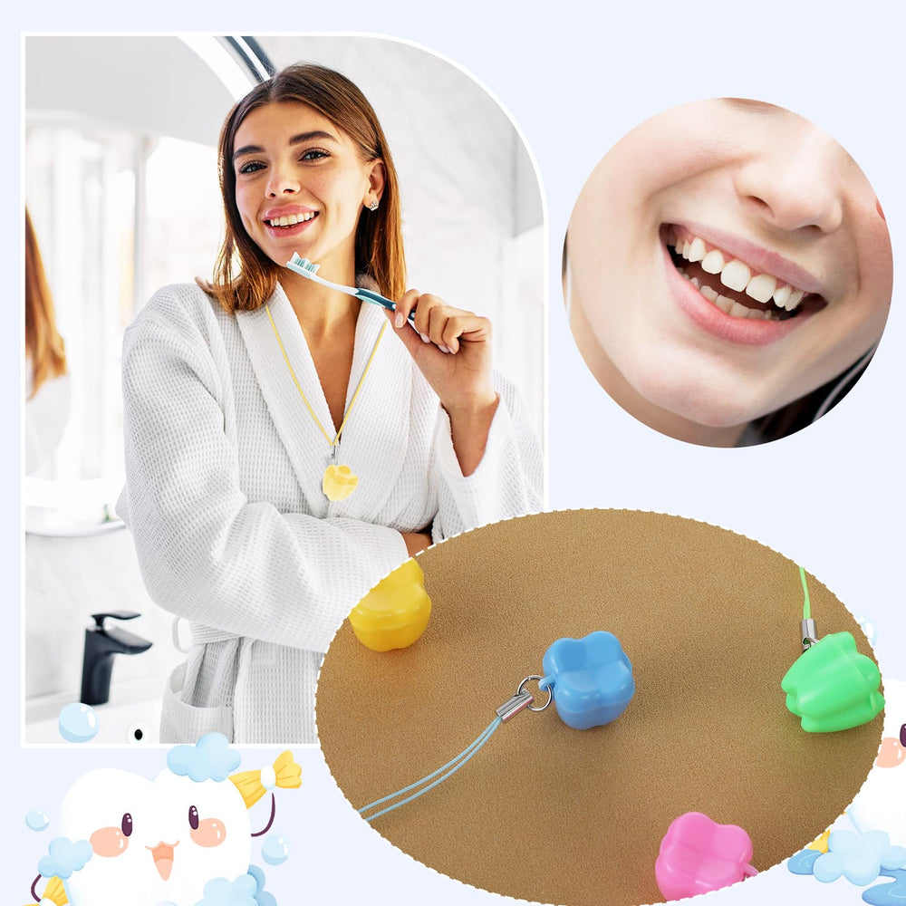 Qianyu tooth saver necklace packaging display shows color variety and gift-ready charm.