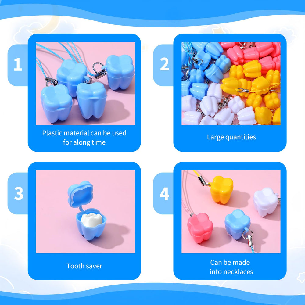 Qianyu tooth saver necklaces white packaging emphasizes clean, safe storage for tiny teeth.