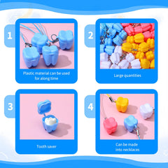 Qianyu tooth saver necklaces white packaging emphasizes clean, safe storage for tiny teeth.