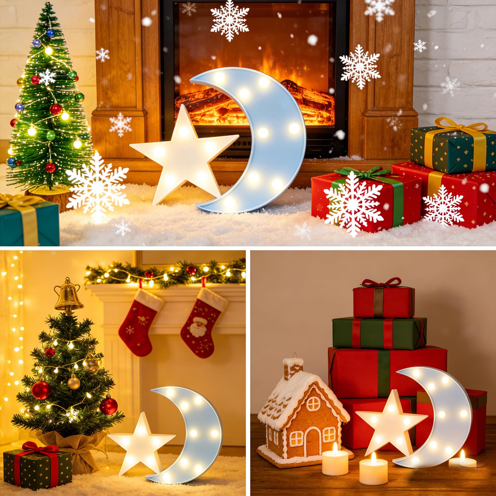 QiaoFei living room ambience with blue moon star night light