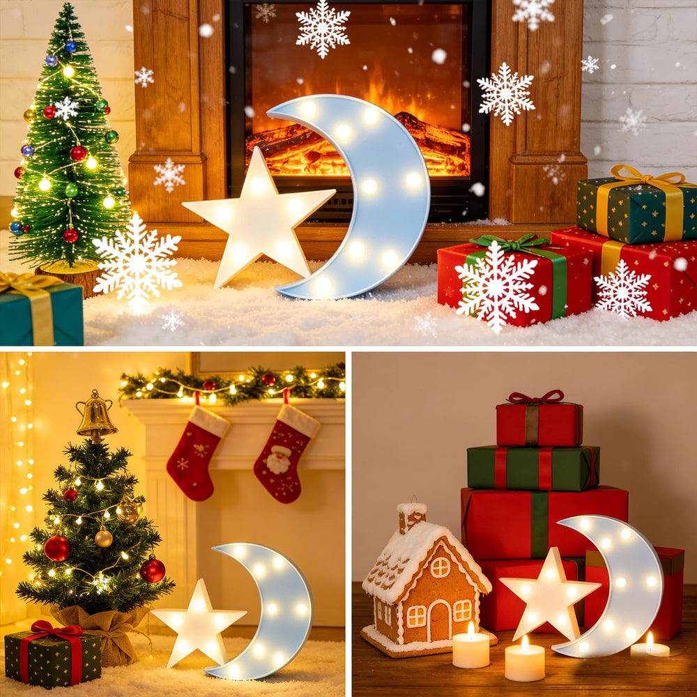 QiaoFei living room ambience with blue moon star night light