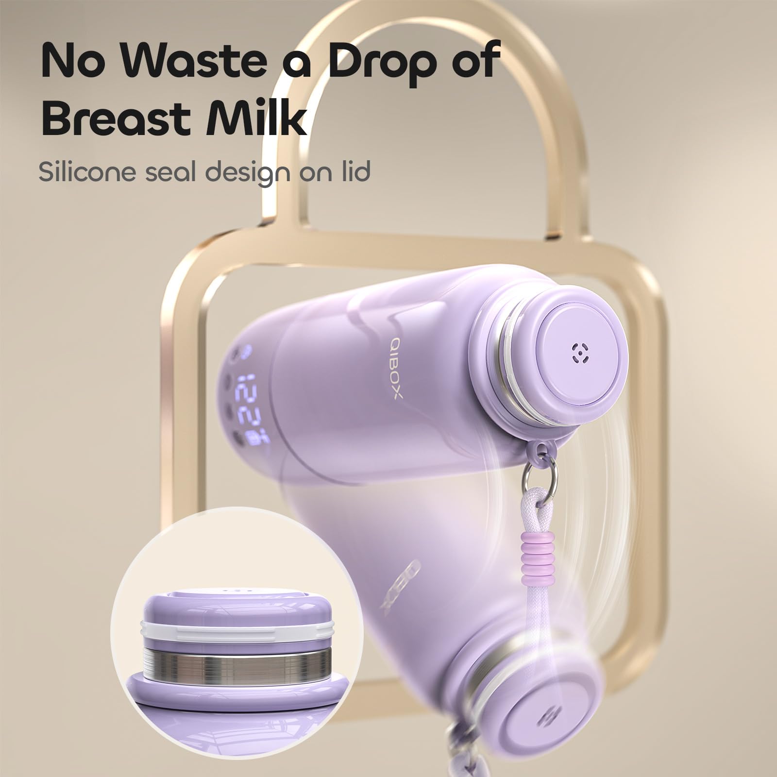 QIBOX bottle warmer compact design shown in bag-ready scenario.