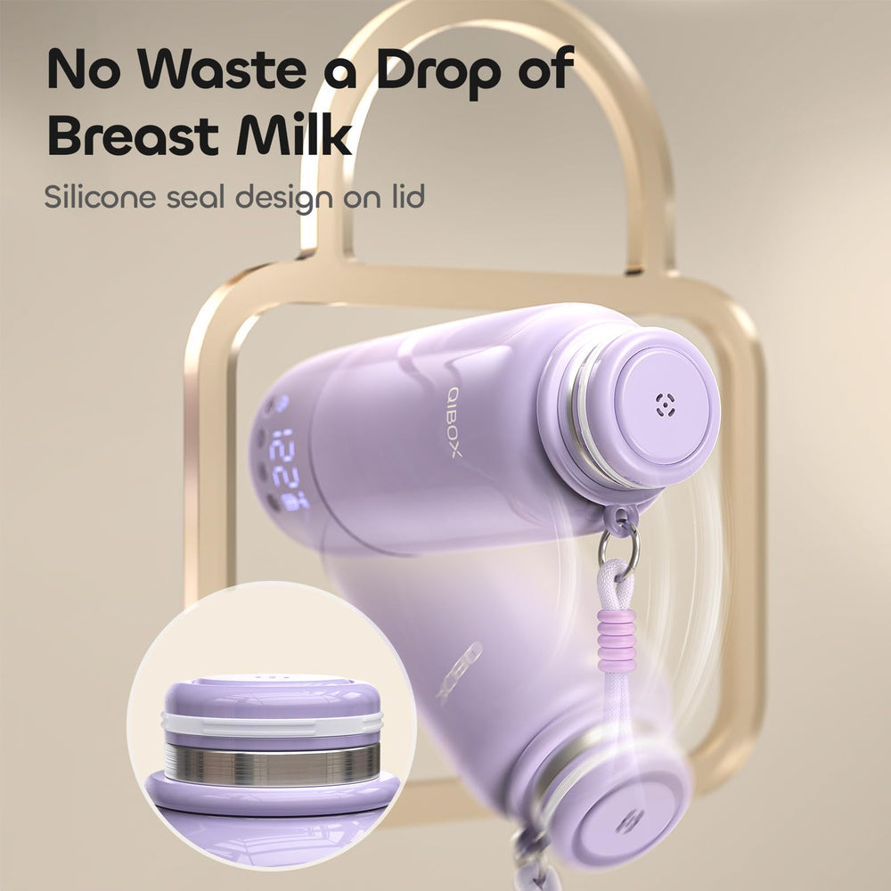 QIBOX bottle warmer compact design shown in bag-ready scenario.