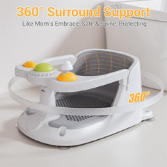 QIFUTT bath seat shows four strong suction cups preventing slips.