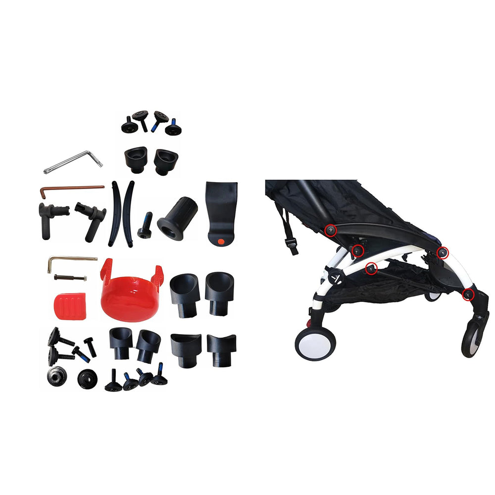 QIIIMSLSS screws and washers set improves quick replacement for Yoya Yoyo strollers