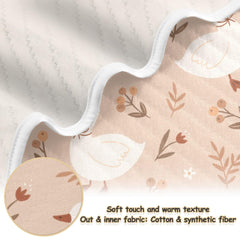 Qilmy Cute Goose Flowers blanket top surface: soft cotton ideal for sensitive baby skin