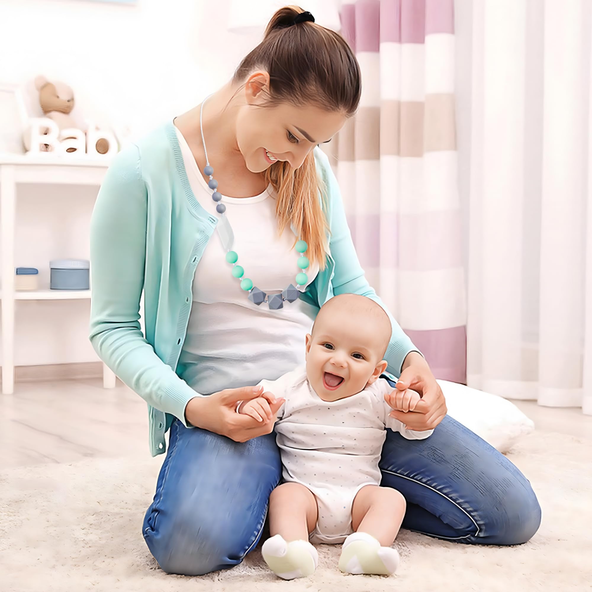 QIMGIC teething necklace durable medium-hard materials for daily wear