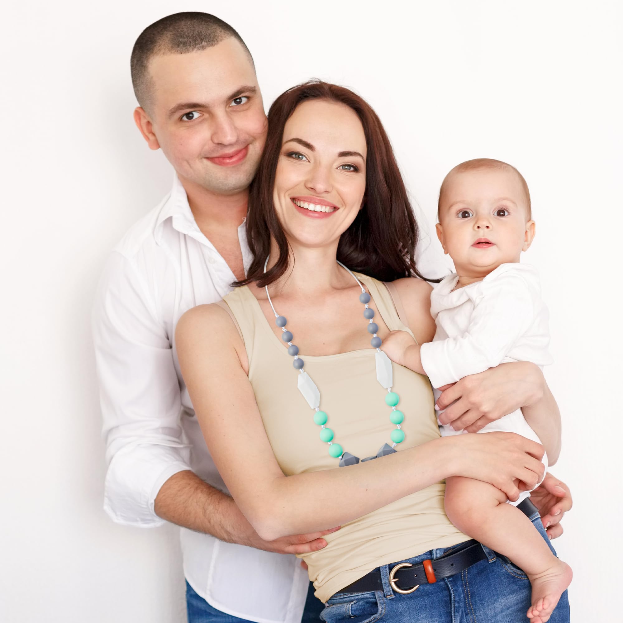 QIMGIC teething necklace easy-clean design supports quick hand washing