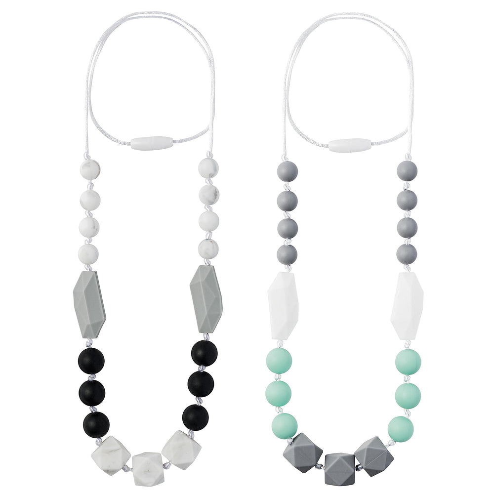 QIMGIC teething necklace closeup beads for safe sensory play and style